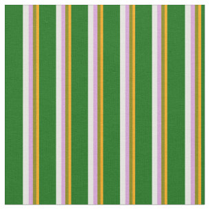 Tecido Laranja, Verde, Plum, Branco e Verde Escuro Colori