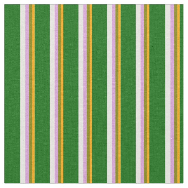 Tecido Laranja, Verde, Plum, Branco e Verde Escuro Colori (Detalhe)