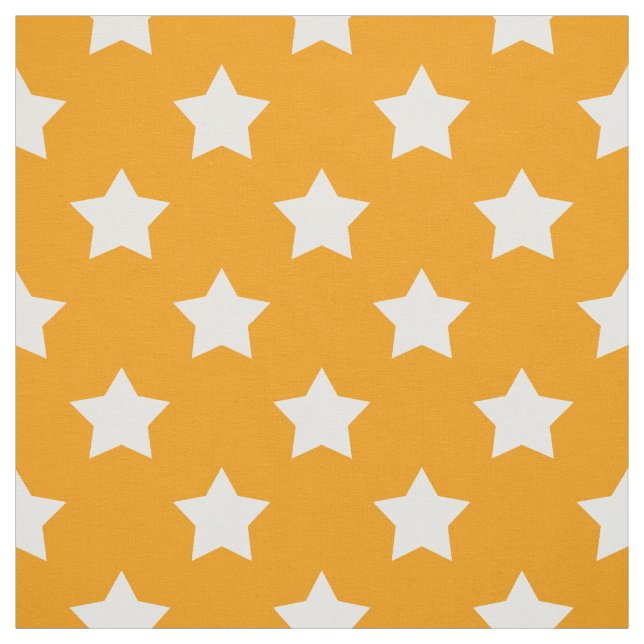 Tecido Laranja White Stars Padrão Têxtil Decorativo (Modelo)