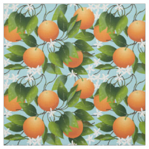 Tecido Laranjas Fruta Citrus Floral