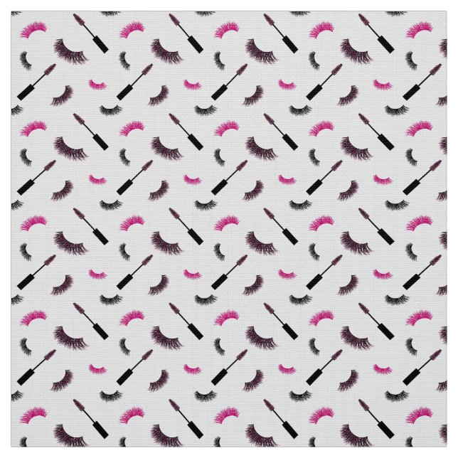 Tecido Lashes e rímel com padrão brilhante rosa (Modelo)