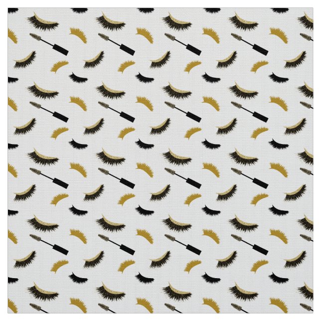 Tecido Lashes e rímel com padrão de brilho dourado (Modelo)