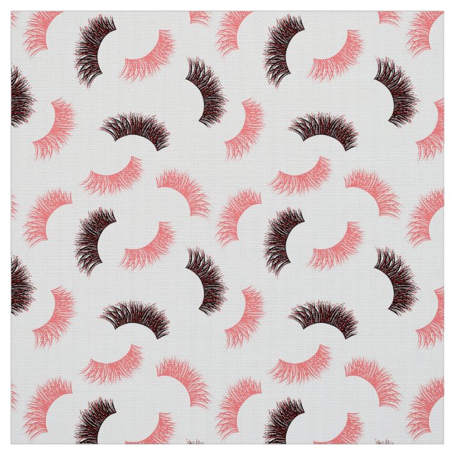 Tecido Lashes e rímel com padrão de brilho vermelho (Modelo)