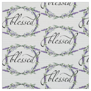 Tecido Lavanda de aquarela elegante e Eucalyptus abençoad