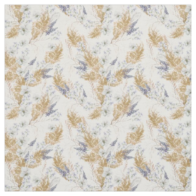 Tecido Lavanda Elegante & Floral Aquática de Pampas (Modelo)