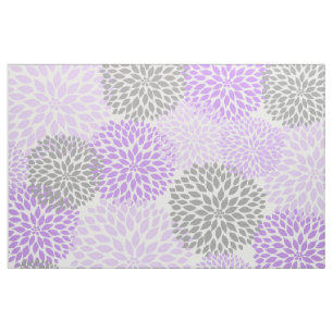 Tecido Lavanda Roxo Cinza Moderna Dahlia impressão flora