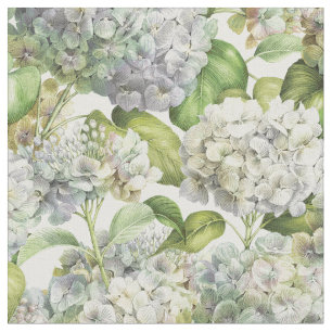 Tecido Lavanda Vintage Blue Hydrangea Floral Patterno