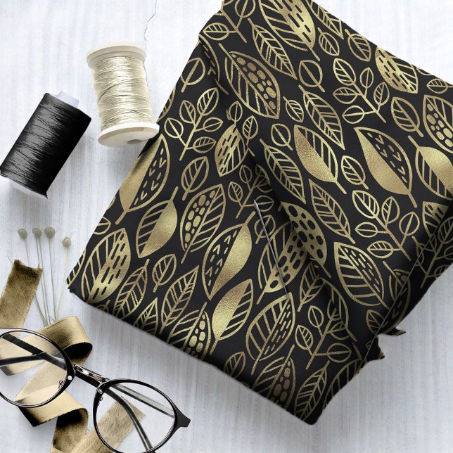 Tecido Leaf Pattern D495 desenhado à mão (Criador carregado)