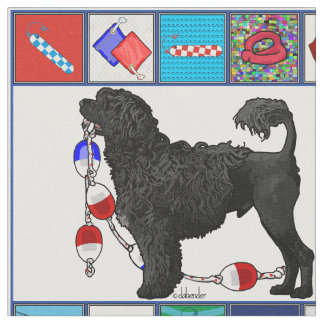 Tecido Leão português do preto do cão de água -