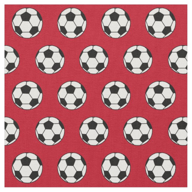 Tecido Legal bola de futebol vermelha (Detalhe)