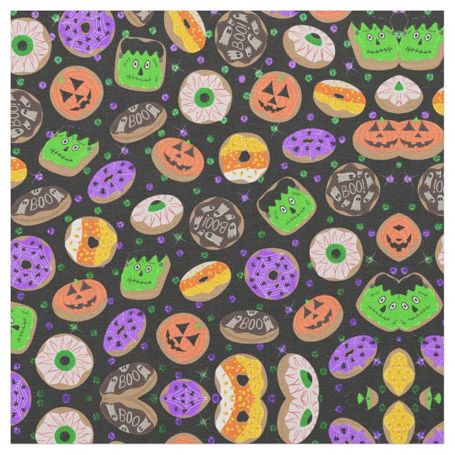 Tecido Legal Glitter Confetti Rosquinha Halloween (Detalhe)