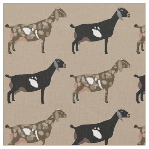 Tecido Leite Nubiano Goats on Tan