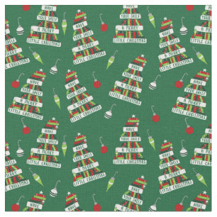 Tecido Leitores e Livros Amam Árvore de Natal