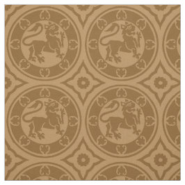 Tecido Leões Medievais, Caramelo Queimado