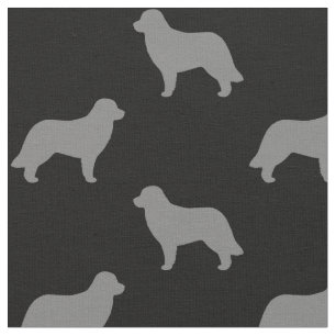 Tecido Leonberger Dog Breed Silhouettes Patternado