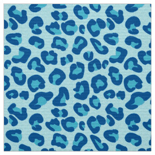 Tecido Leopard Imprime em uma escala clara a azul escuro 