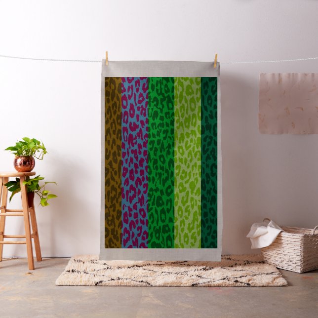 Tecido Leopard print retro color strips sem costura #5 (In Situ)