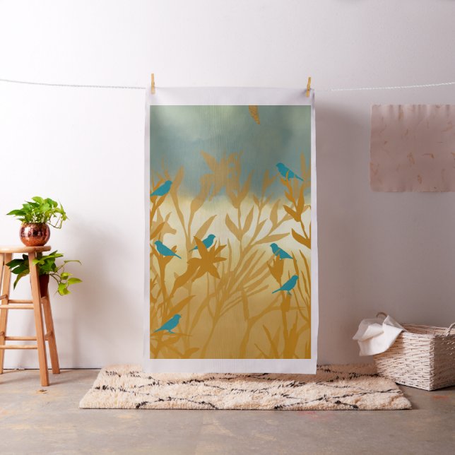 Tecido Les oiseaux bleus (In Situ)