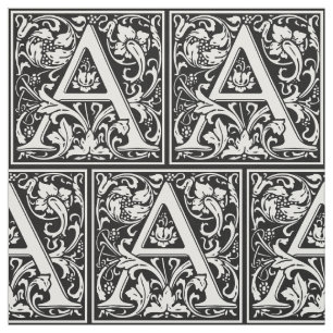 Tecido Letra A Monograma Medieval Art Nouveau