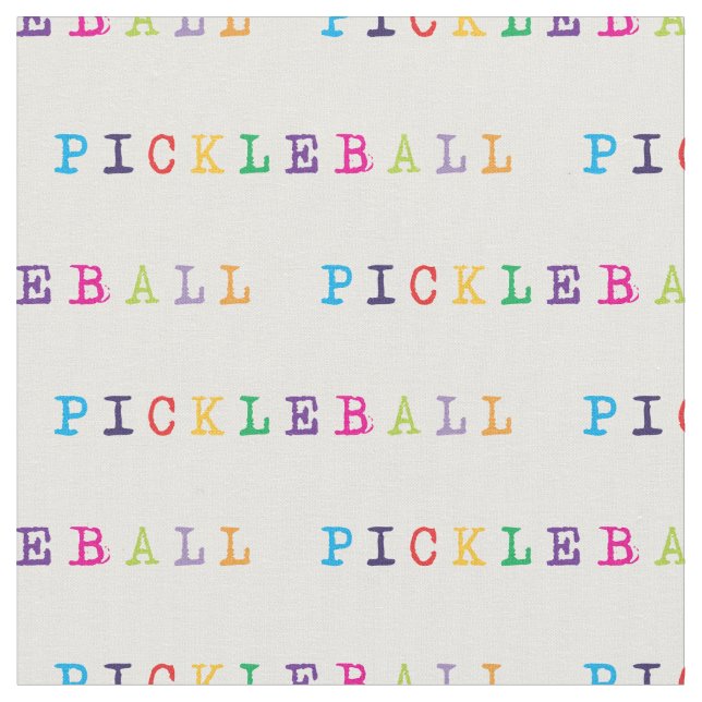 Tecido Letra branca colorida de piclebol (Detalhe)