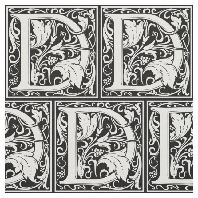 Tecido Letra D Monograma Medieval Art Nouveau (Modelo)