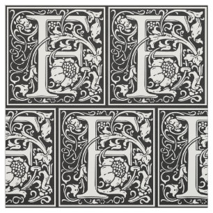 Tecido Letra F Monograma Medieval Art Nouveau