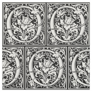 Tecido Letra O Monograma Medieval Art Nouveau