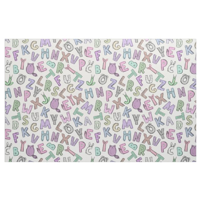 Tecido Letras alfabéticas de rabisco (Fat Quarter)