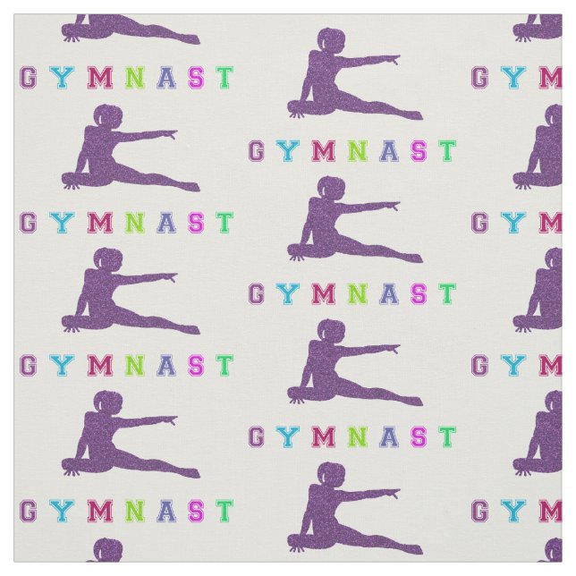 Tecido Letras Coloridas do Gymnast (Modelo)