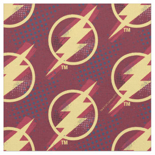Tecido Liga da Justiça   Símbolo Flash Pincel e Meio-Tons