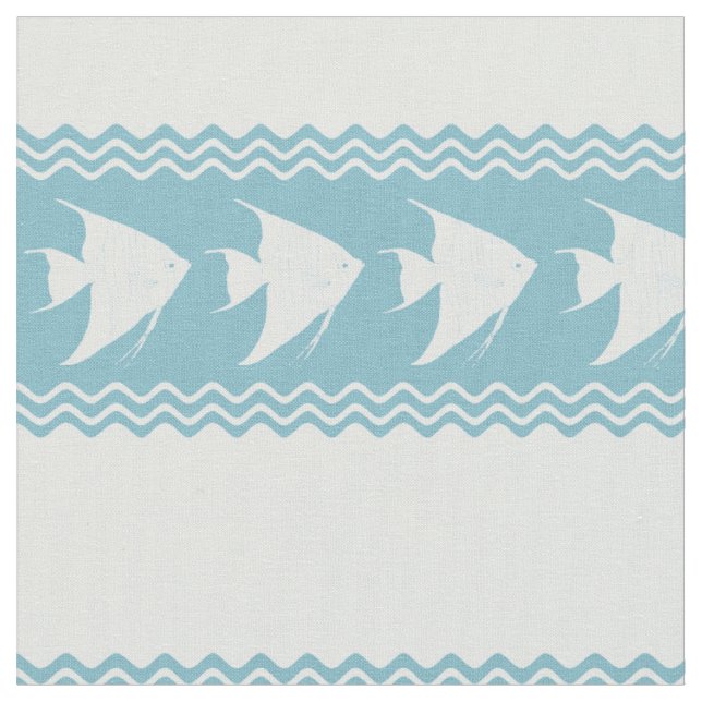 Tecido Light Blue Coastal Angelfish Stripes (Detalhe)