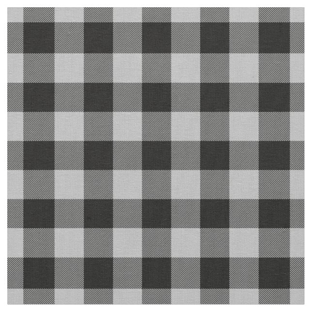 Tecido Light Grey & Black Plaid Gingham (Detalhe)