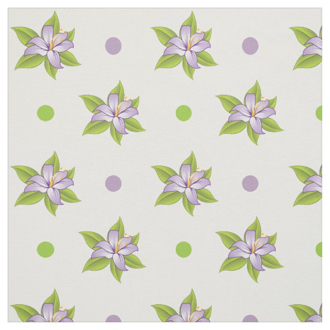 Tecido Lily roxa lavanda e floral fofo do bolinhas (Modelo)