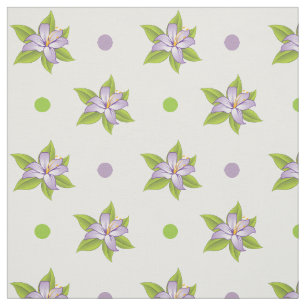 Tecido Lily roxa Lavanda e floral giro bolinhas