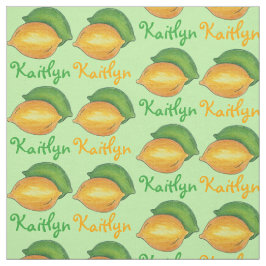 Tecido Limão de limão personalizado Citrus verde-amarelo