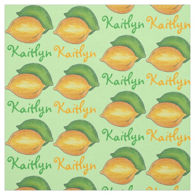 Tecido Limão de limão personalizado Citrus verde-amarelo (Modelo)