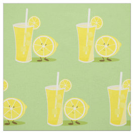 Tecido Limão de sorriso e um vidro da limonada