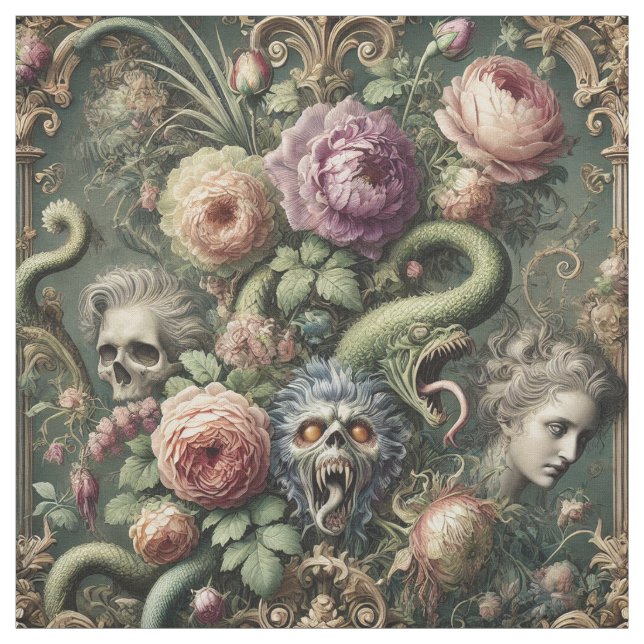 Tecido Limites de Baroquing - Azulejo de Declaração Gótic (Modelo)