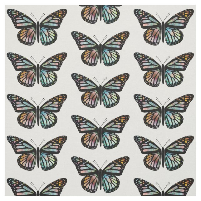 Tecido Linda Borboleta Padrão Monarch Watercolor (Modelo)