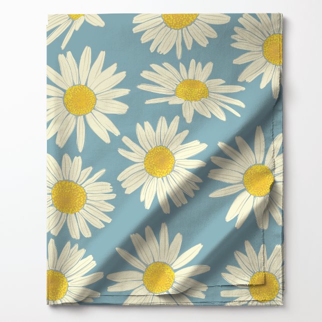 Tecido Linda Flor de Margarida Azul Céu e Branco (Criador carregado)