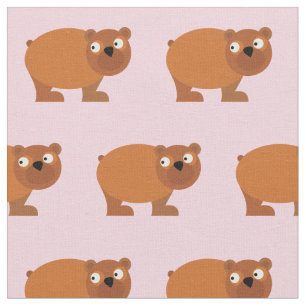 Tecido Lindo Urso Marrom Bebê Menino Berçário Rosa Claro