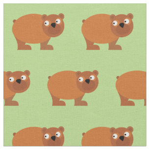 Tecido Lindo Urso Marrom Bebê Menino Berçário Verde Claro