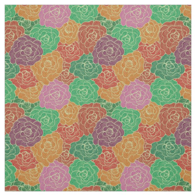 Tecido Lindos Flores Coloridos Padrão Invisível (Modelo)