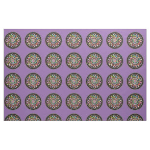 Tecido Lindos mandalas em fundo roxo