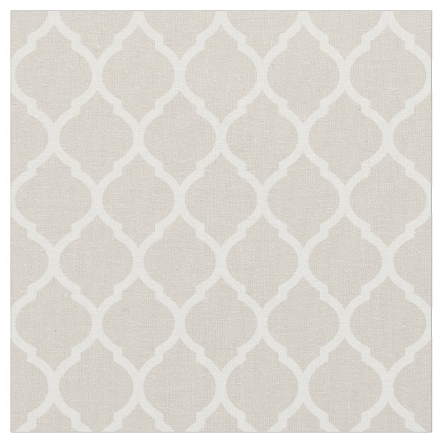 Tecido Linen Beige - Quatrefoil marroquino (Detalhe)