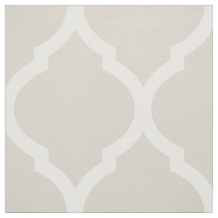 Tecido Linen Beige Quatrefoil Marroquino Em Grande Escala