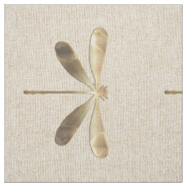 Tecido Linen Dourado Dragonfly Pattern