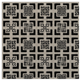 Tecido Linen Natural Adinkra-Kufic