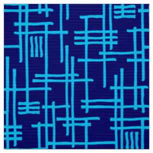 Tecido Linhas Abstratas 120923 - Azul Céu sobre Azul Escu