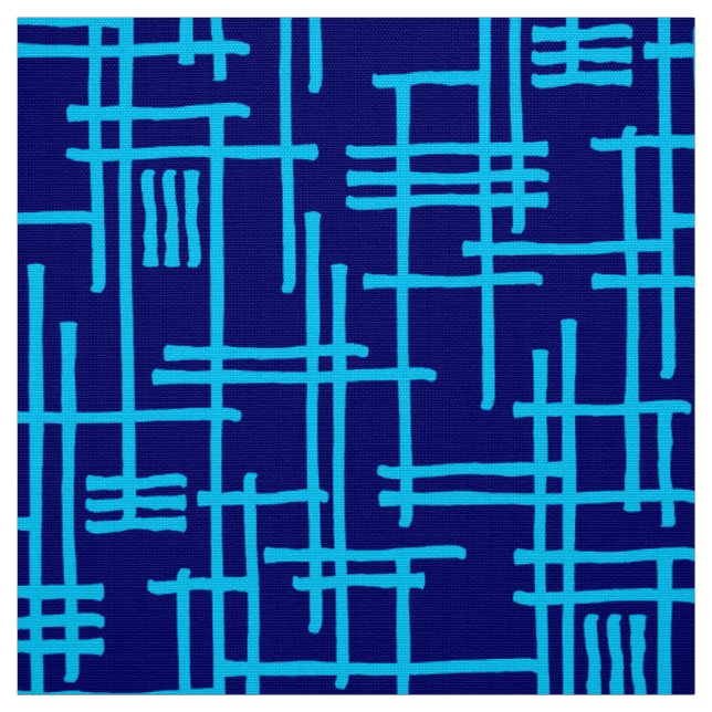 Tecido Linhas Abstratas 120923 - Azul Céu sobre Azul Escu (Modelo)